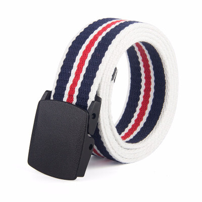 

Metal-free buckle belt striped canvas belt woven belt canvas belt casual cotton belt