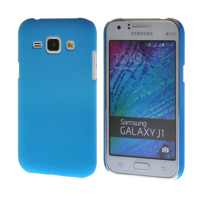 

MOONCASE Hard Rubberized Rubber Shell Back Protective Case Cover for Samsung Galaxy J1 Azure