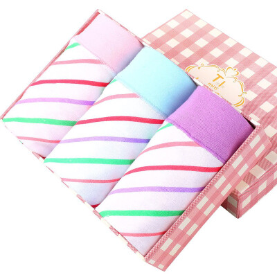 

Red beans home (Hodohome) children's underwear girls in the middle waist comfortable waist shorts green purple pink three boxed 130/65