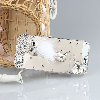 

Mixed Pattern Beautiful Rhinestone Series Hard Case Cover For Apple iPhone 5 5S/ 4 4S FOX TAIL