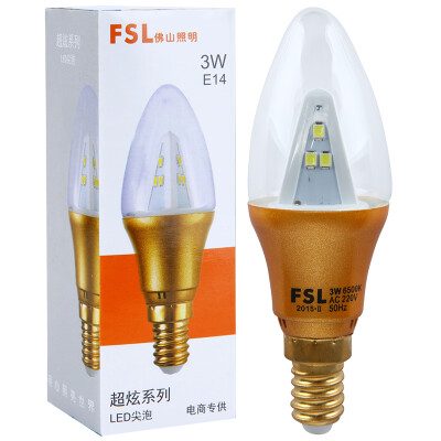 

Jingdong supermarket] Foshan lighting LED tip bubble crystal lamp energy-saving bubble bubble 3W transparent E14 day mark 6500K stunning gold