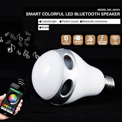 

Bluetooth аудио оратор привел цвет колбы контроля музыку света фары E27 RGB
