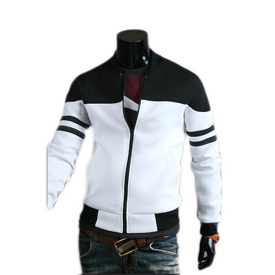 

Zogaa Mens Jacket Fashion Ribbon Patchwork