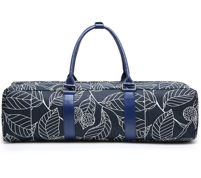 

Elenture Canvas Yoga Mat Tote Bag with Storage PocketsFits Most Size Yoga Mats ---Black leaf