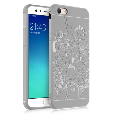 

Goowiiz Phone Case For Oppo F3F3 Plus Carved Dragon Thin Matte soft Silicone Prevent falling