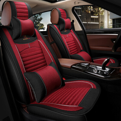 

Jody car seat four seasons GM car seat cover full surrounded by imitation linen cushions all hemp luxury black red