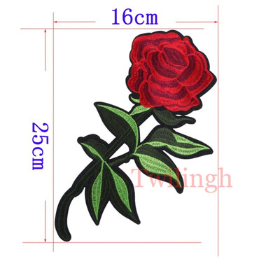 

1 Pcs Badge Flower Patches Iron Sew-on Rose Embroidery Motif Applique Garment Children Women DIY Clothes Sticker Wedding Party
