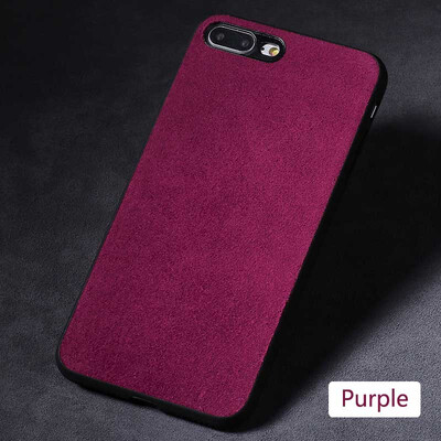

Genuine Leather Phone Case For iPhone 7 8 Plus Suede leather Back Cover For X 6 6S Plus Cases