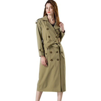 

BURDULLY England Style Autumn Long Trench Coat Woman Casual Winter 2018 Double Breasted Windbreaker Outerwear Good Quality