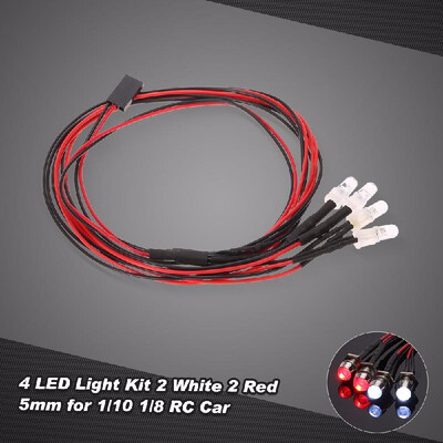 

4 LED Lights Kit 2 White 2 Red for 110 18 Traxxas HSP Redcat RC4WD Tamiya