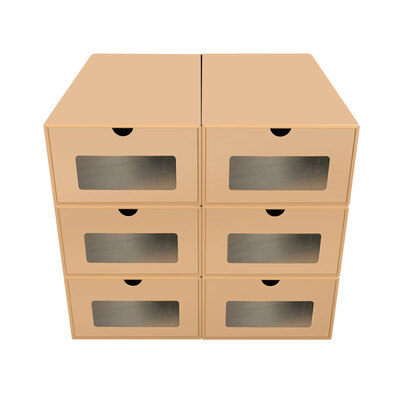 

QDZX single shoes 2nd 6 Pack shoe box transparent drawer type carton finishing box environmentally thick padded desktop storage box shoe box men&women shoe box storage box storage box storage box