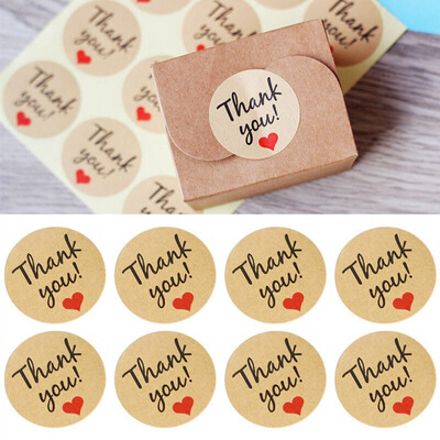 

120 x Thank You Sticker Labels Seals Craft Wedding Favours Envelope Card Package