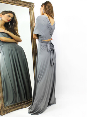 

V Neck Sexy Hollow Back Maxi Party Dress