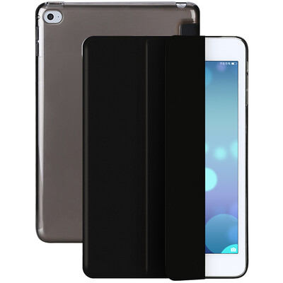 

BIAZE Apple iPad Mini4 case shell light&drop intelligent sleep three fold leather gloves youth series PB09-King Kong black