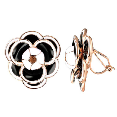 

Yoursfs Clip Earrings For Women Black Flower Shape No Pierced Clip Earrings