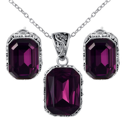 

Yoursfs Romantic bride Sets necklace Ear earrings Jewelry Set for women Wedding