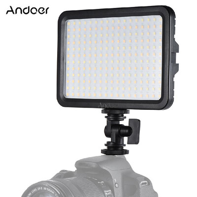 

Andoer LED204 LED Video Light Fill Light with 204pcs Lamp Beads Stepless Dimming 3300K5600K BiColor Temperature CRI90 for Weddin