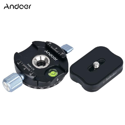 

Andoer PANC1 Panoramic Tripod Head Clamp Adapter Aluminum Alloy with Quick Release Plate for ArcaSwiss AS Standard QR Plates