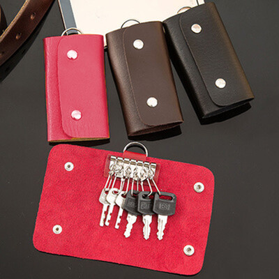 

Protable Unisex Leather Mens Pouch Bag Key Holder Accessory 6 Key Chain Wallet Case