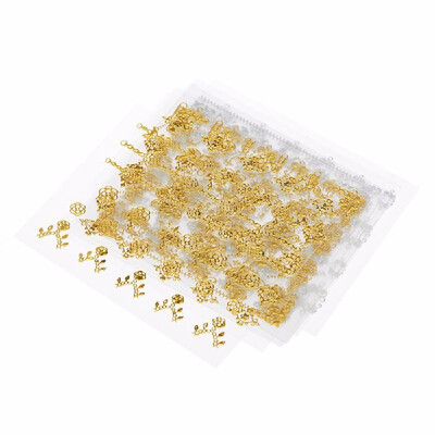 

12 Sheets Multistyle Nail Art Decorations Gold Silver Zipper 3D Stickers Gel Polish Tips DIY Self adhesive Easy Transfer Retro Wra