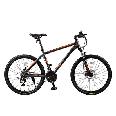 

Permanent bicycle 26 inch 24 shifting shock absorber front fork double disc brakes mountain bike male&female students bicycle off-road vehicle T16 black orange