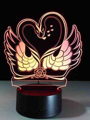 

AINA red blue&purple swan night light