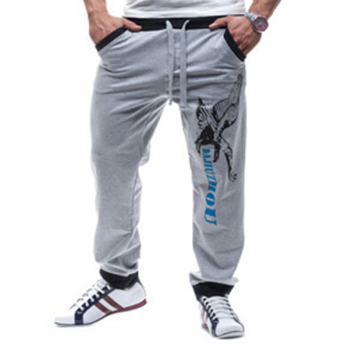 

CT&HF Men Handsome Letter Printed Pants Men Leisure Comfortable Thicken Cotton Trousers Personality Fashion Sports Pants