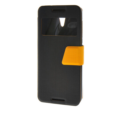 

MOONCASE View window Leather Wallet Flip Stand Pouch Case Cover for HTC Desire 620 Black