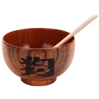 

Jade Wooden Bowl Zodiac (Собака) Резная чаша с цветами Чаша для рисования Взрослые Creative Bowl Японский шар Bowl JC-W1897
