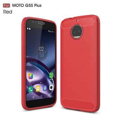 

Goowiiz Phone Case For Motorola Moto G5sG5s Plus Fashion Slim Carbon Fiber TPU Soft Silicone Prevent falling