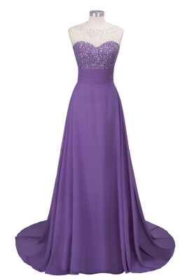 

Beaded Long Evening Party Pageant Dresses Prom Bridesmaid Mother of The Bride Gown A-line