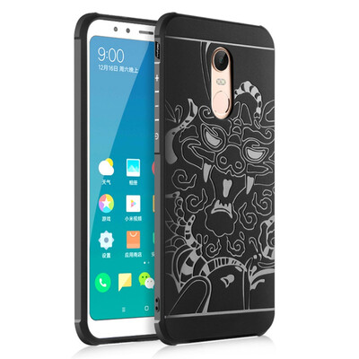 

Goowiiz Phone Case For Xiaomi Redmi 55 Plus Carved Dragon Thin Matte soft Silicone Prevent falling