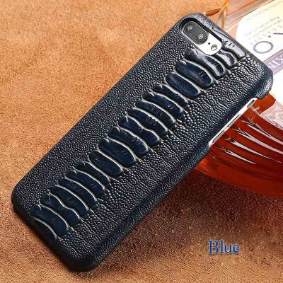 

Genuine Leather Phone Case For iPhone 7 8 Plus Case Ostrich Foot Texture Back Cover For X 6 6S Plus Case