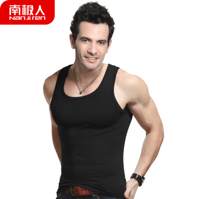 

Antarctic vest mens combed cotton stretch tight-fitting sports bottoming shirt NSJA0660 black 1 XL