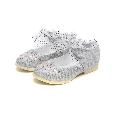 

2018 New Lace Girls Leather Shoes Spring autumn inside 13-15 cm Child girls princess shoes fashion Diamond Girls baby flat shoes