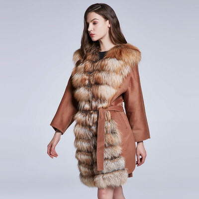 

Womens Autumn&Winter Jackets Real Fox Fur Coats Natural Fur Jacket High Quality Tops Urban Fashion Design 2018 New Discount