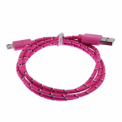 

Rose Red For Samsung HTC phone Micro USB Charger Sync Cable Adapters Braided Woven