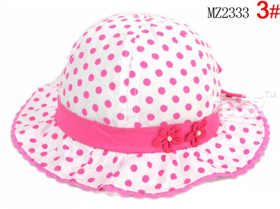 

Buebos Ninos Spring Baby kids Sun Hat Corea Dual Pearl Flowers Lace Flap Hat