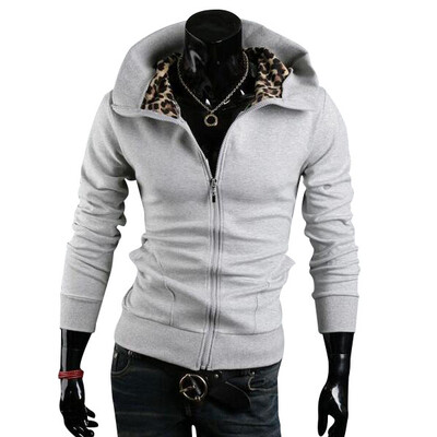 

Zogaa Mens Hoodie Leopard Print Hooded Fashion