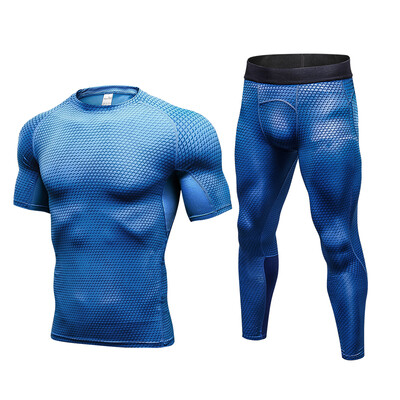

Running T-shirt Pant Legging Mens Sportswear Demix Gym Sport Suit