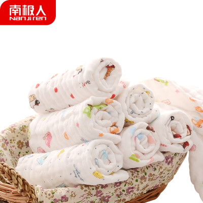 

Antarctic Nanjiren 3 loaded 6 layers of gauze cotton saliva towel baby wash towel small towel face towel newborn children handkerchief infant handcuffs washable 3030