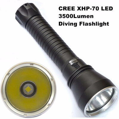 

CREE XHP70 Flashlight LED 3500LM Diving Flashlight Tactical 26650 Torch Underwater 100M Waterproof