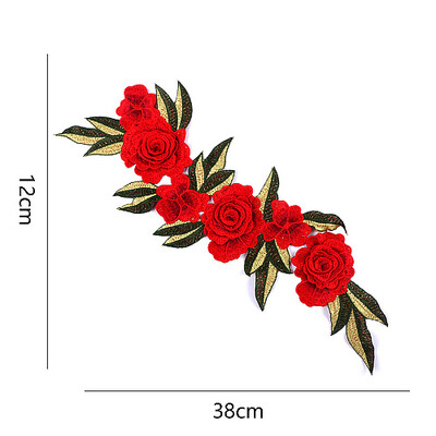 

Sunbling Big Flower Patch Clothing Embroidery Applique For Wedding Dress Lace Multilayer Flower DIY Handmade