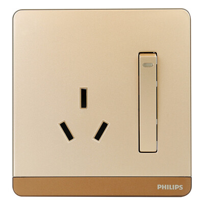 

Коммутатор Philips (PHILIPS) fly Yi series 10A с тремя отверстиями с шампанским с переключателем