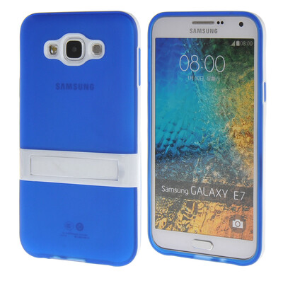 

MOONCASE Galsxy Е7 Дело Желе Цвет силиконовый гель ТПУ Тонкий с подставкой обложка чехол для Samsung Galsxy E7 синий