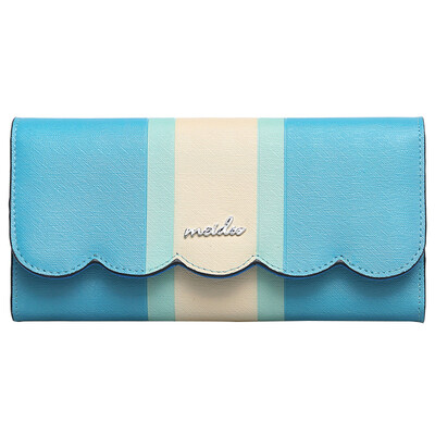 

Per person MEIDU ladies wallet lace fashion fine ticket clip cross pattern cowhide hand bag bag purse wallet MWS150635 sky blue