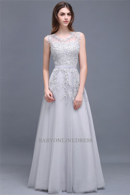 

Lace Embroidery Long Prom Dresses Pink Sheer Back Pearls Formal Evening Party Dresses