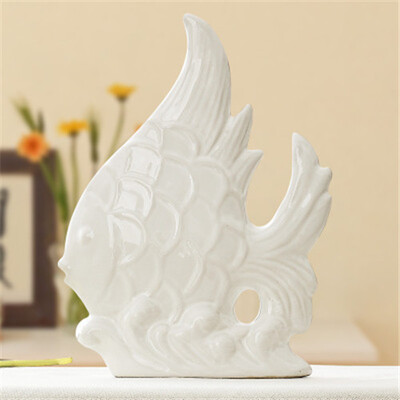 

Modern ceramics wave fish home decorations figurines creative entrance office living room porcelain furniture decoration ornamnet