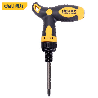 

Deli deli multi-function two-way T-type telescopic ratchet dual-purpose screwdriver chrome vanadium steel labor-saving screwdriver batch one cross screwdriver screwdriver DL626012