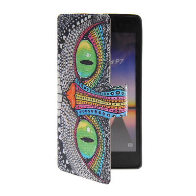 

MOONCASE Cute Pattern Leather Side Flip Wallet Card Slot Pouch Stand Shell Back ЧЕХОЛ ДЛЯ Huawei Ascend P7